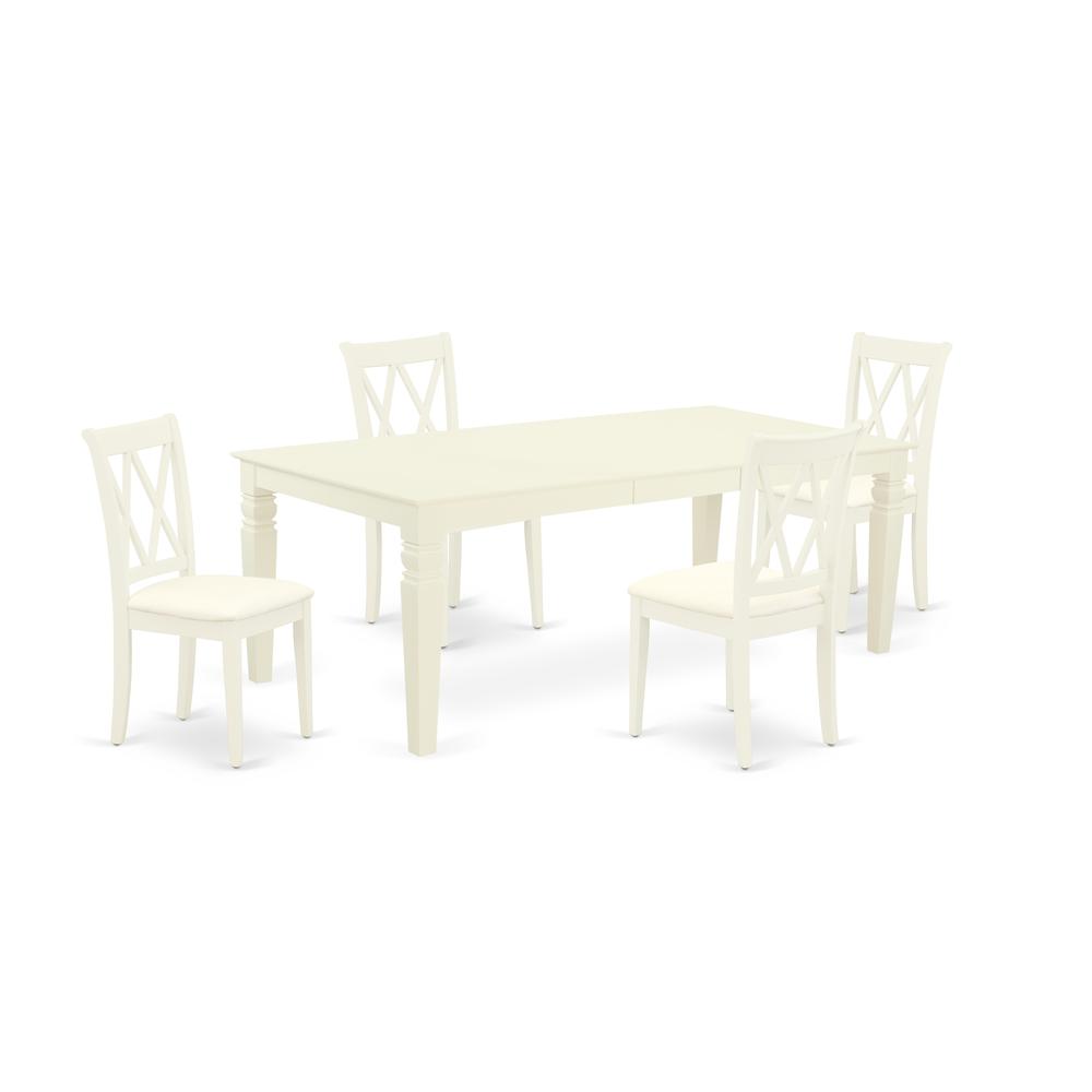 Dining Room Set Linen White, LGCL5-LWH-C