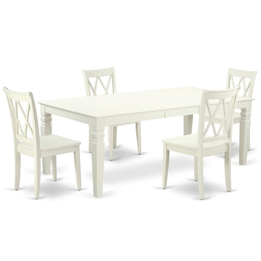 Dining Room Set Linen White, LGCL5-LWH-W