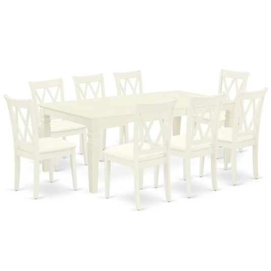 Dining Room Set Linen White, LGCL9-LWH-C