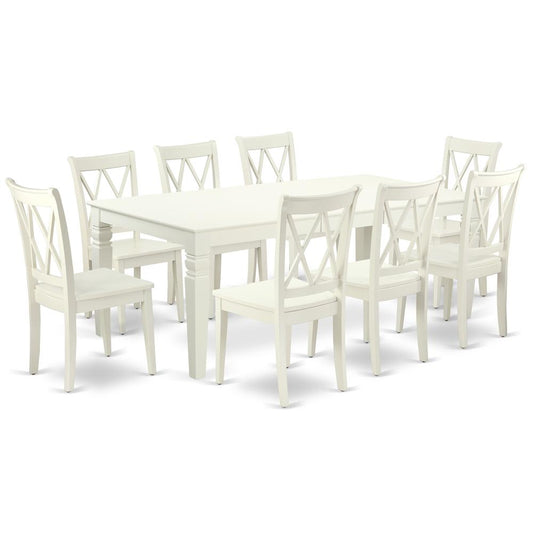 Dining Room Set Linen White, LGCL9-LWH-W