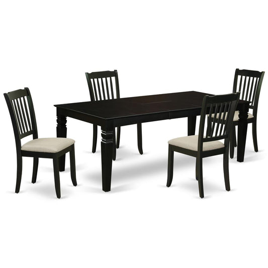 Dining Room Set Black, LGDA5-BLK-C