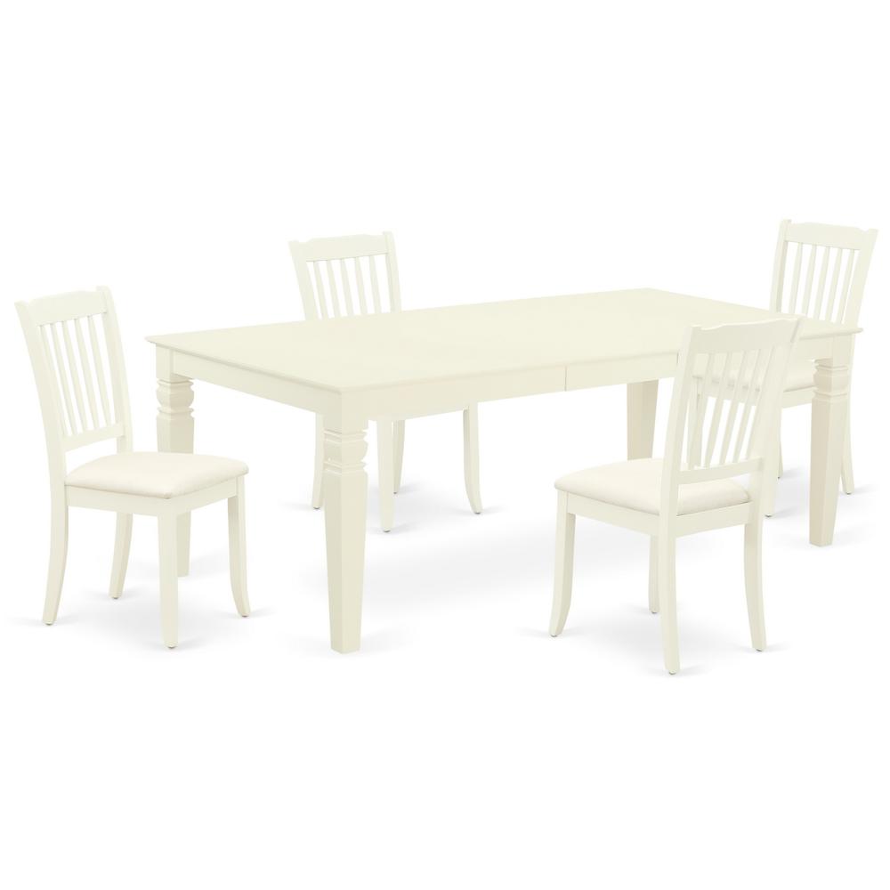 Dining Room Set Linen White, LGDA5-LWH-C