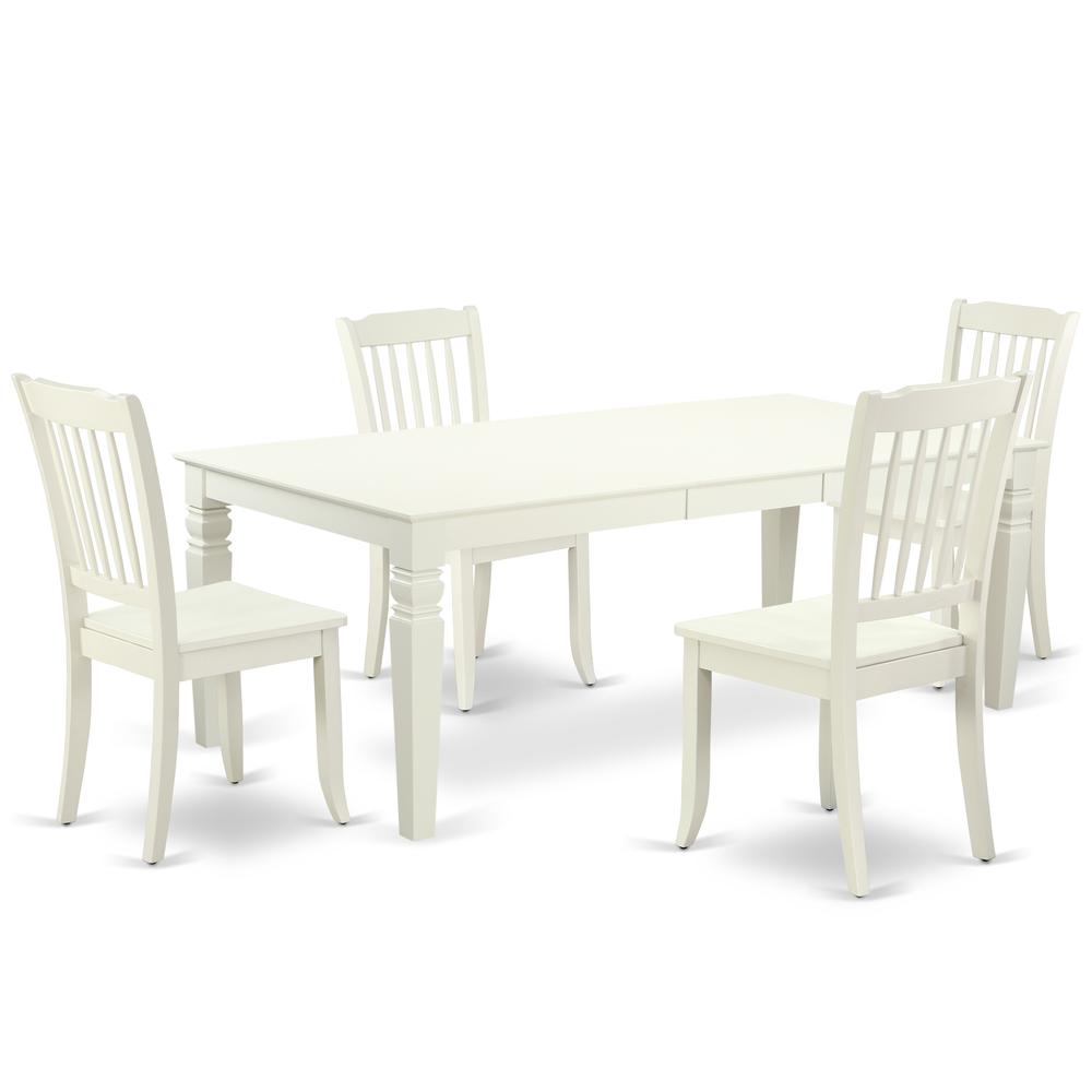 Dining Room Set Linen White, LGDA5-LWH-W