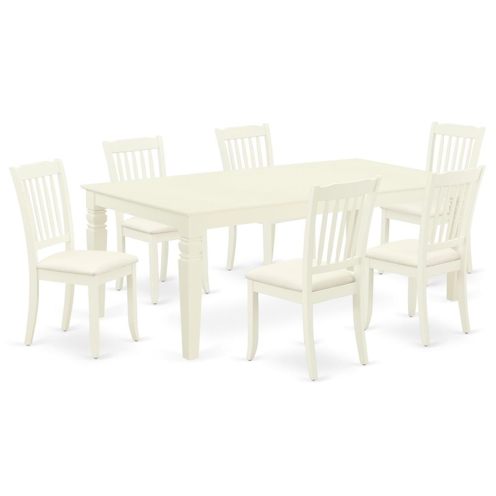 Dining Room Set Linen White, LGDA7-LWH-C