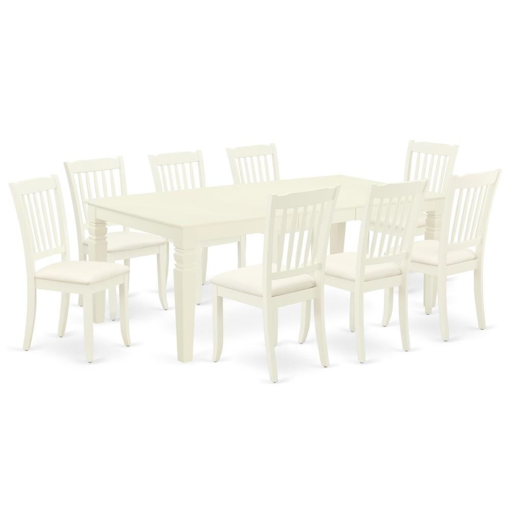 Dining Room Set Linen White, LGDA9-LWH-C