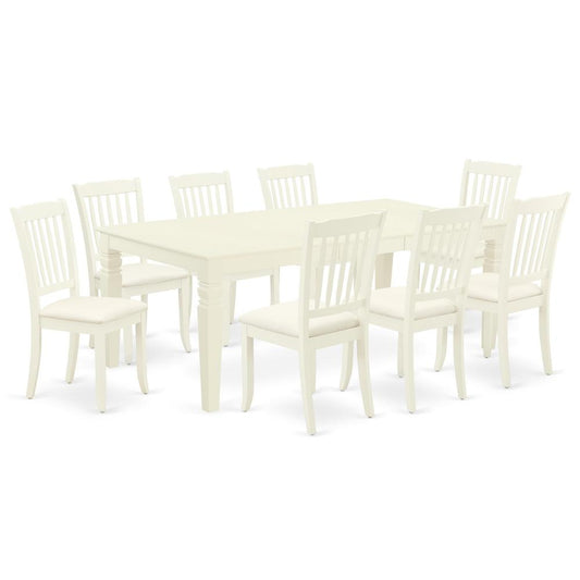 Dining Room Set Linen White, LGDA9-LWH-C