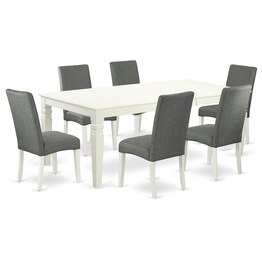 Dining Room Set Linen White, LGDR7-LWH-07