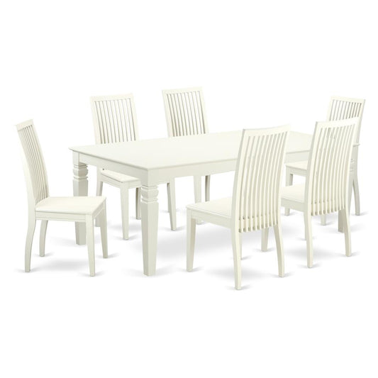 Dining Room Set Linen White, LGIP7-LWH-W