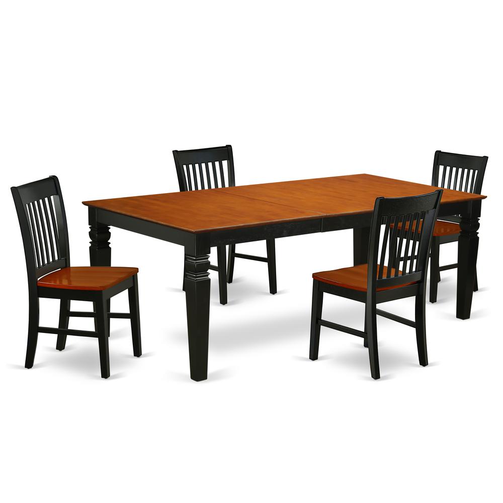 Dining Room Set Black & Cherry, LGNO5-BCH-W