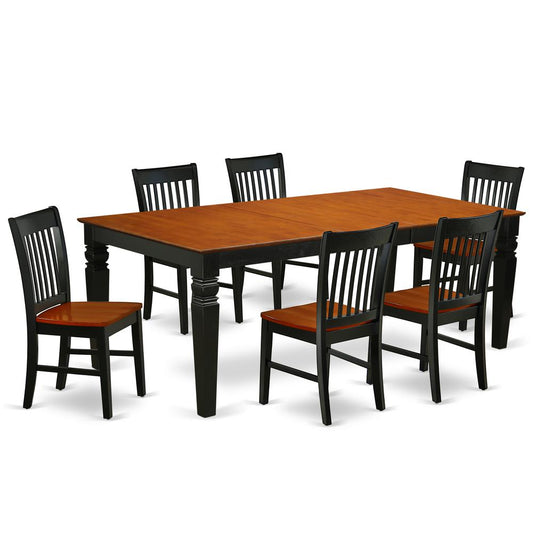 Dining Room Set Black & Cherry, LGNO7-BCH-W