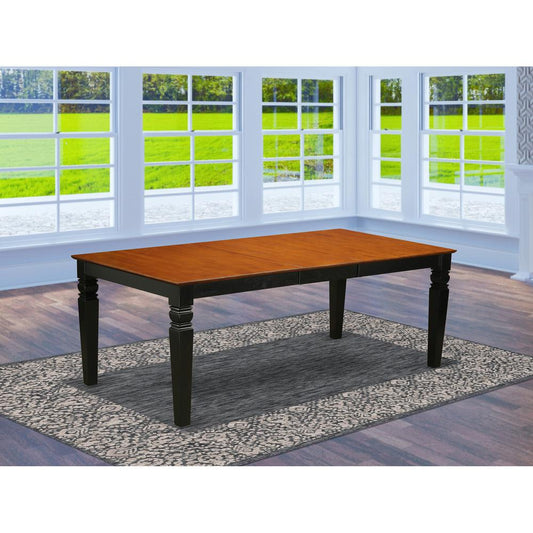 Logan  Dining  Table  with  Wood  Seat  -  Black  &  Cherry  Finish.