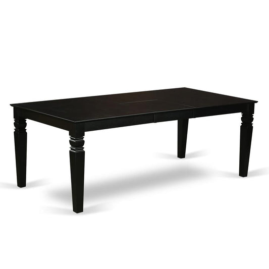 Logan  Dining  Table  with  Wood  Seat  -  Black  White  Finish.