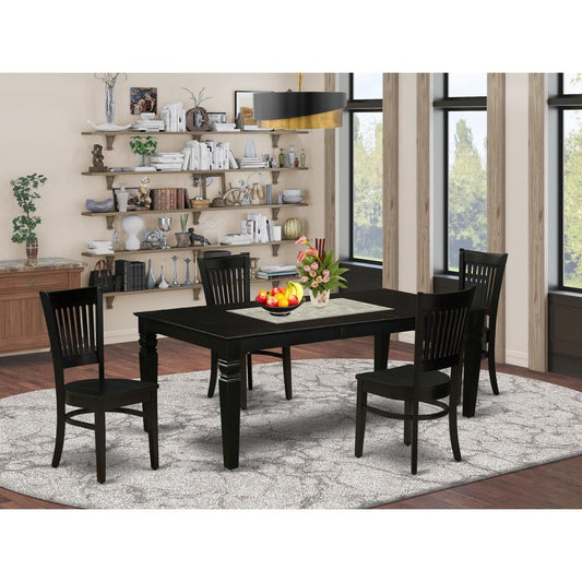 Dining Table- Table Leg Dining Chairs, LGVA5-BLK-W