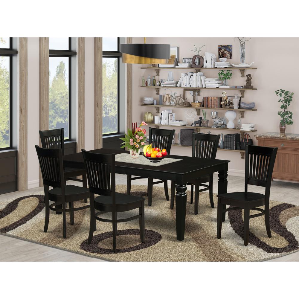 Dining Table- Table Leg Dining Chairs, LGVA7-BLK-W