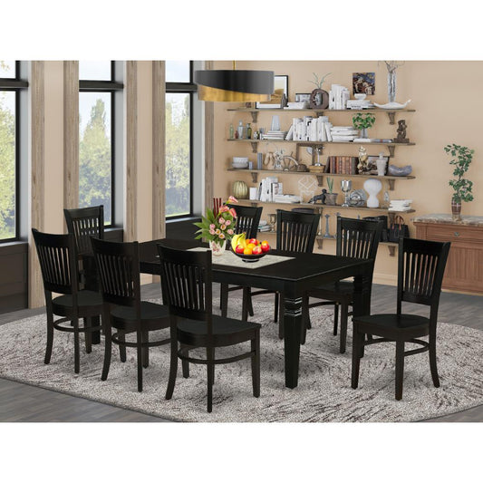 Dining Table- Table Leg Dining Chairs, LGVA9-BLK-W