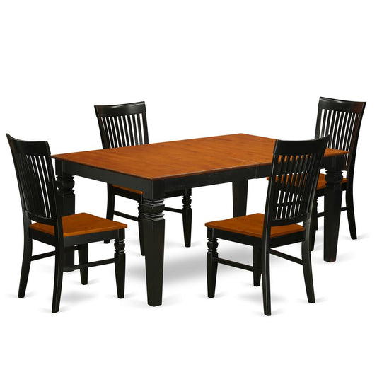 Dining Room Set Black & Cherry, LGWE5-BCH-W