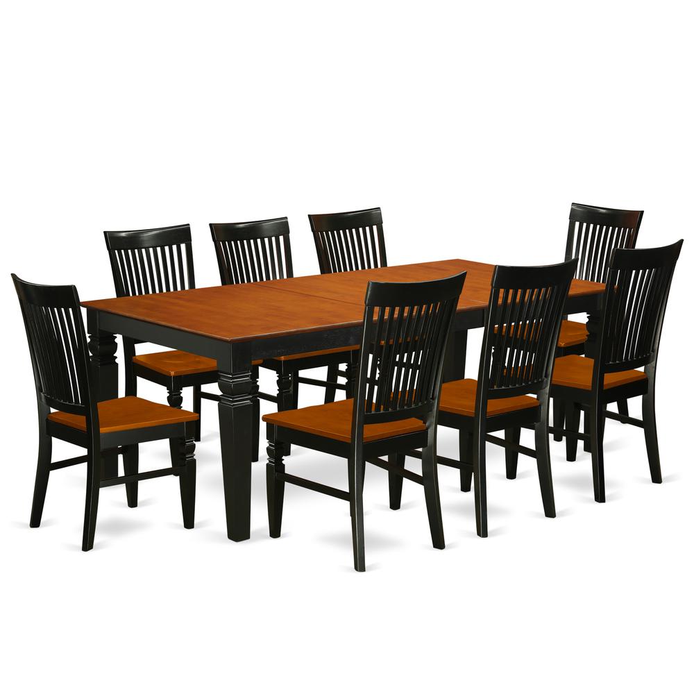 Dining Room Set Black & Cherry, LGWE9-BCH-W