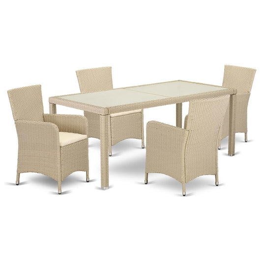 Wicker Patio Set Cream, LULU5-53V