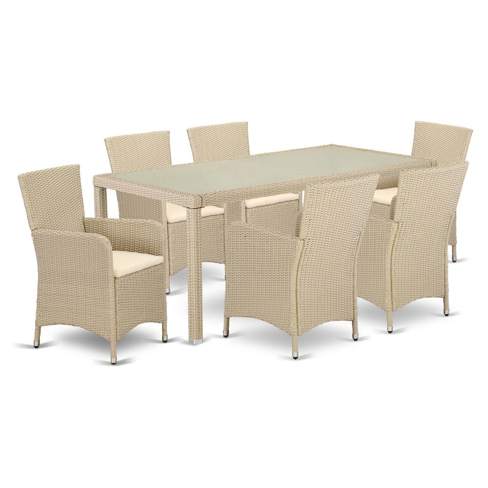 Wicker Patio Set Cream, LULU7-53V