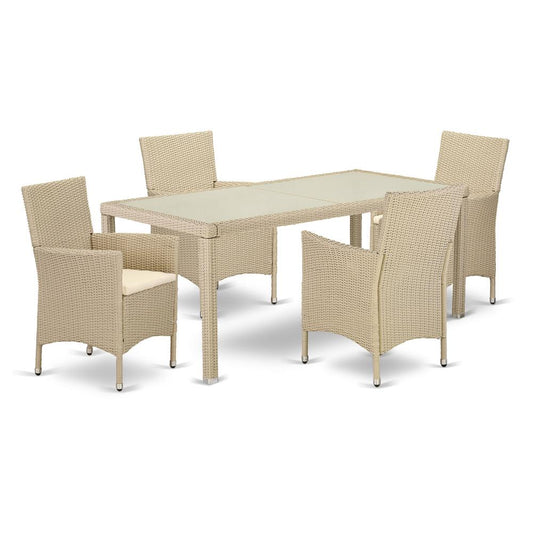 Wicker Patio Set Cream, LUVL5-53V