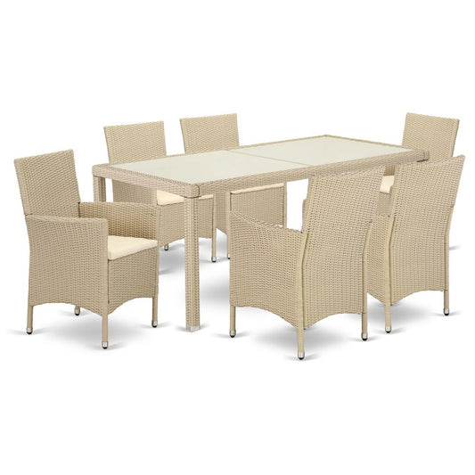 Wicker Patio Set Cream, LUVL7-53V