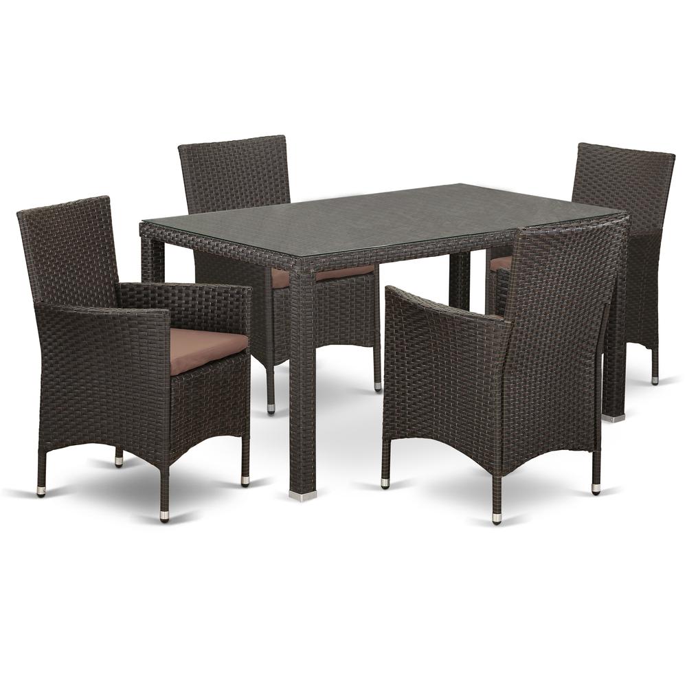 Wicker Patio Set Dark Brown, MAVL5-63S