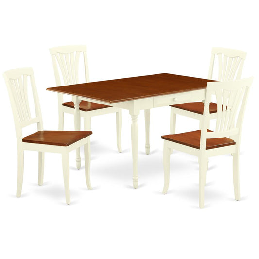 Dining Room Set Buttermilk & Cherry, MZAV5-WHI-W