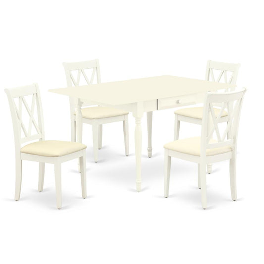 Dining Room Set Linen White, MZCL5-LWH-C