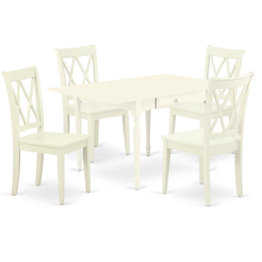 Dining Room Set Linen White, MZCL5-LWH-W