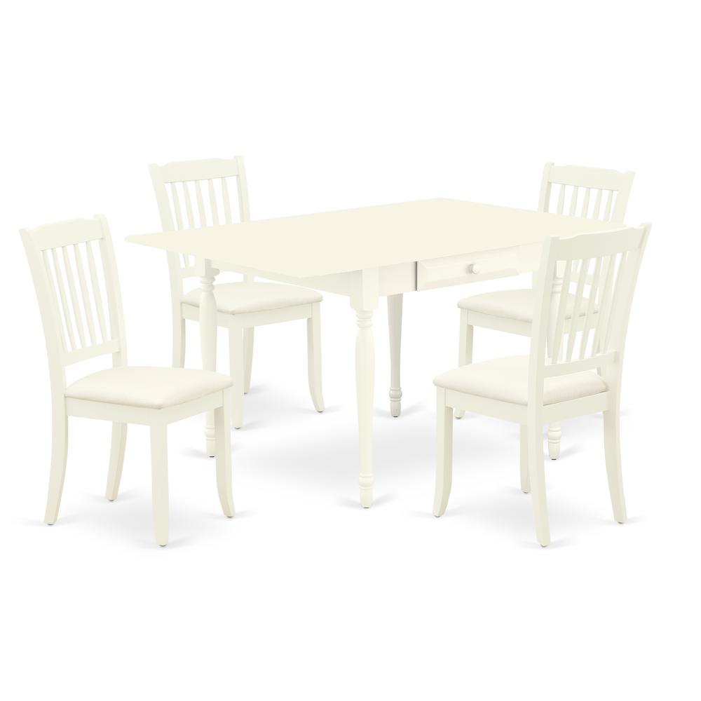 Dining Room Set Linen White, MZDA5-LWH-C