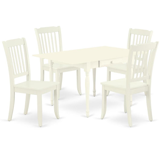 Dining Room Set Linen White, MZDA5-LWH-W