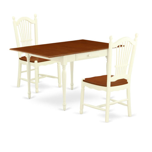 Dining Room Set Buttermilk & Cherry, MZDO3-WHI-W