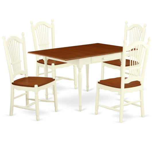 Dining Room Set Buttermilk & Cherry, MZDO5-WHI-W