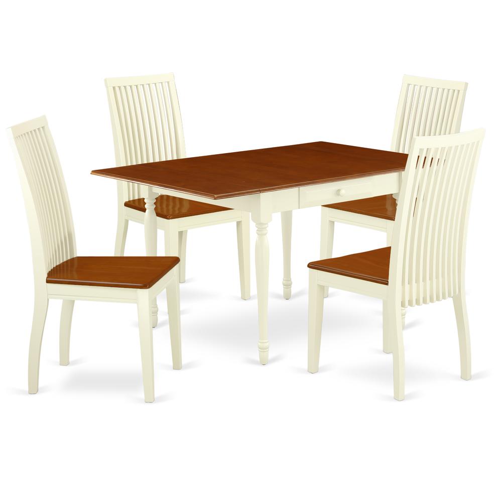 Dining Room Set Buttermilk & Cherry, MZIP5-WHI-W