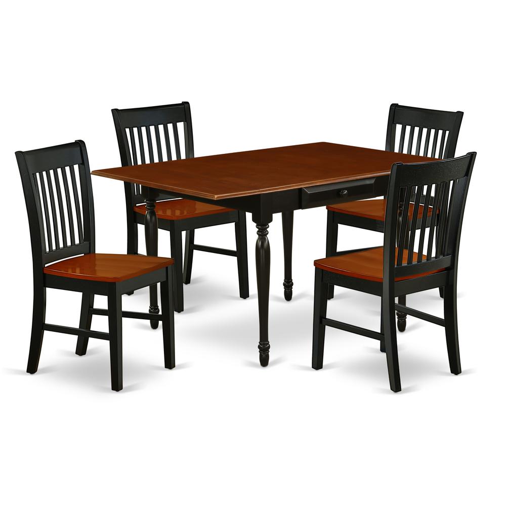 Dining Room Set Black & Cherry, MZNO5-BCH-W