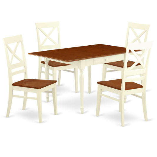 Dining Room Set Buttermilk & Cherry, MZQU5-WHI-W