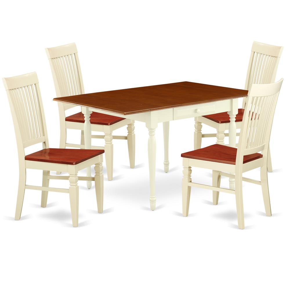 Dining Room Set Buttermilk & Cherry, MZWE5-WHI-W