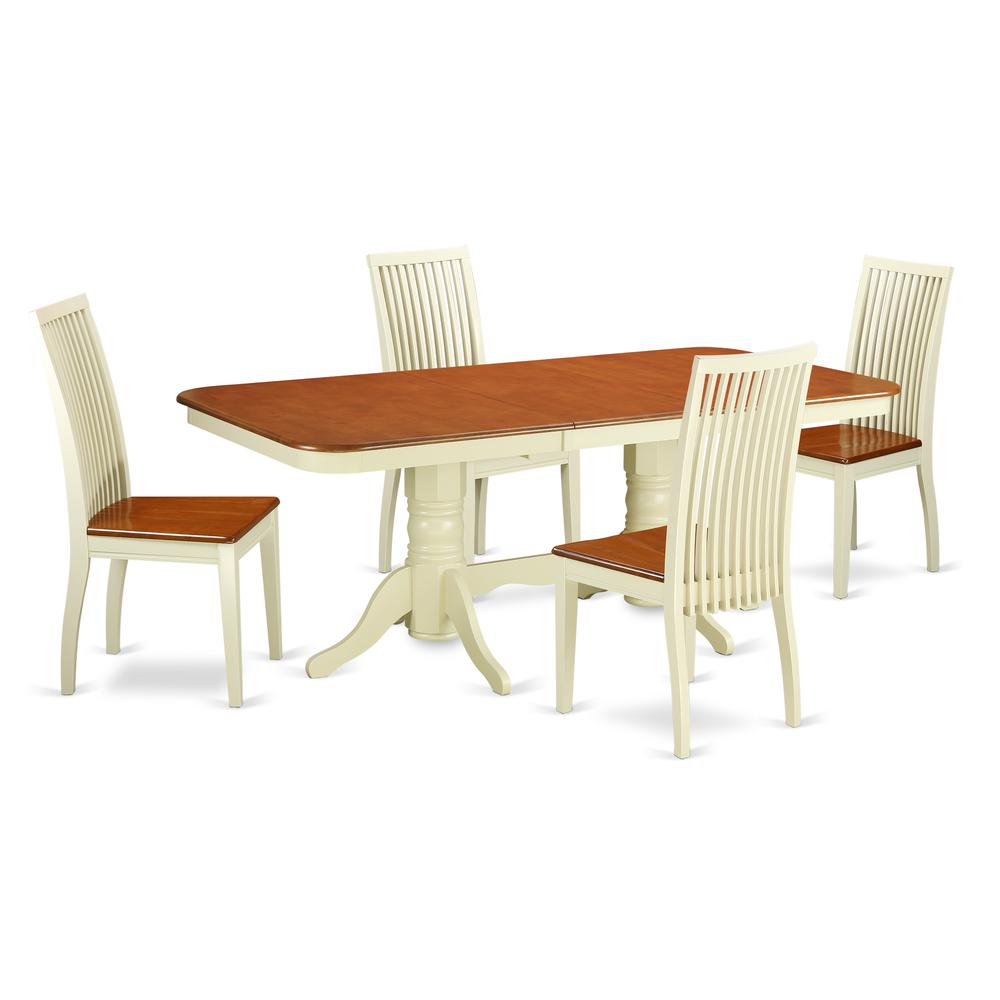 Dining Room Set Buttermilk & Cherry, NAIP5-BMK-W