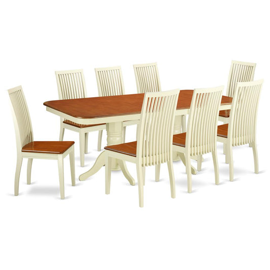 Dining Room Set Buttermilk & Cherry, NAIP9-BMK-W