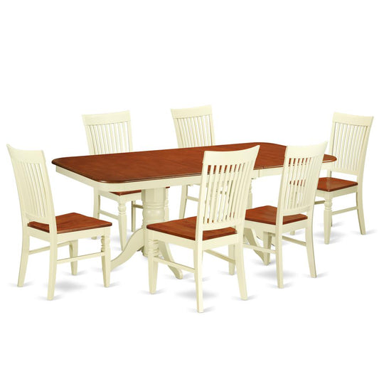 Dining Room Set Buttermilk & Cherry, NAWE7-BMK-W