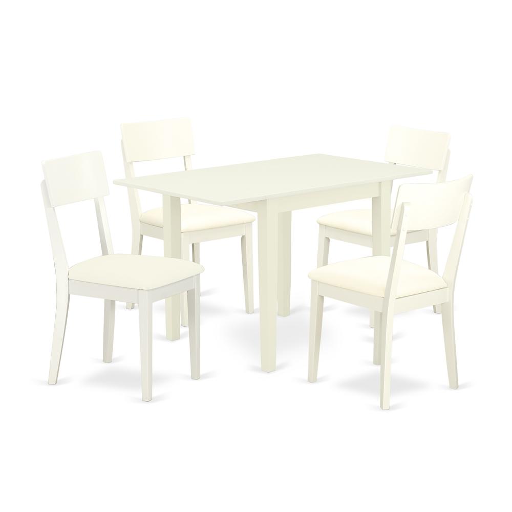 Dining Room Set Linen White, NDAD5-LWH-LC