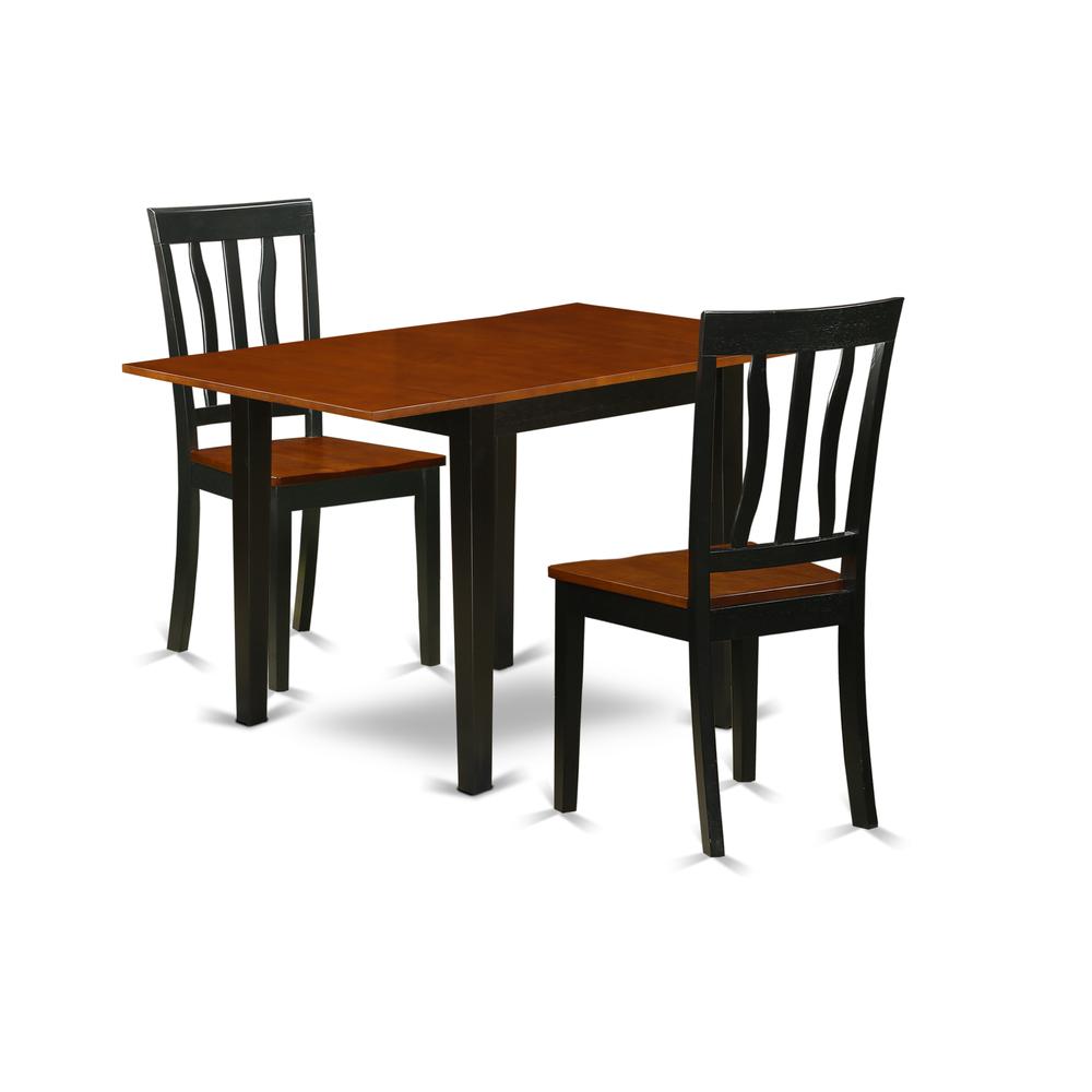 Dining Room Set Black & Cherry, NDAN3-BCH-W