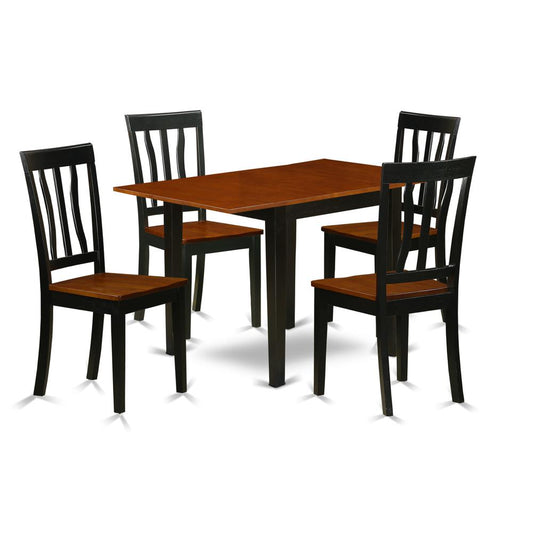 Dining Room Set Black & Cherry, NDAN5-BCH-W