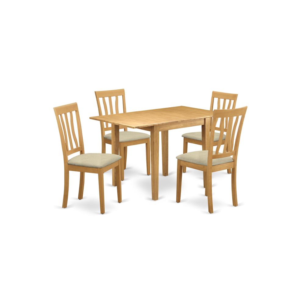 Dining Room Set Oak, NDAN5-OAK-C