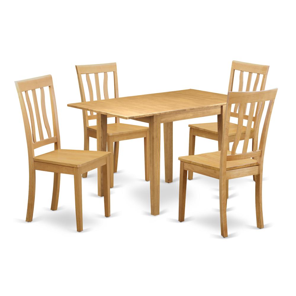 Dining Room Set Oak, NDAN5-OAK-W