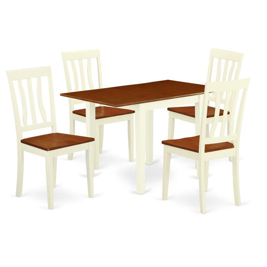 Dining Room Set Buttermilk & Cherry, NDAN5-WHI-W