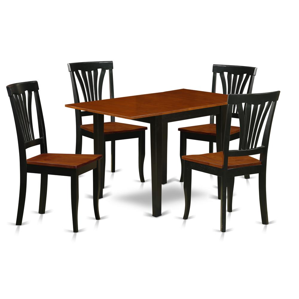 Dining Room Set Black & Cherry, NDAV5-BCH-W