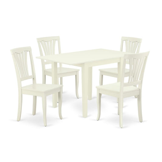 Dining Room Set Linen White, NDAV5-LWH-W