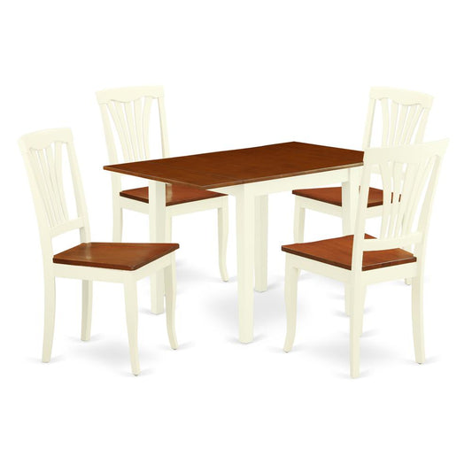 Dining Room Set Buttermilk & Cherry, NDAV5-WHI-W