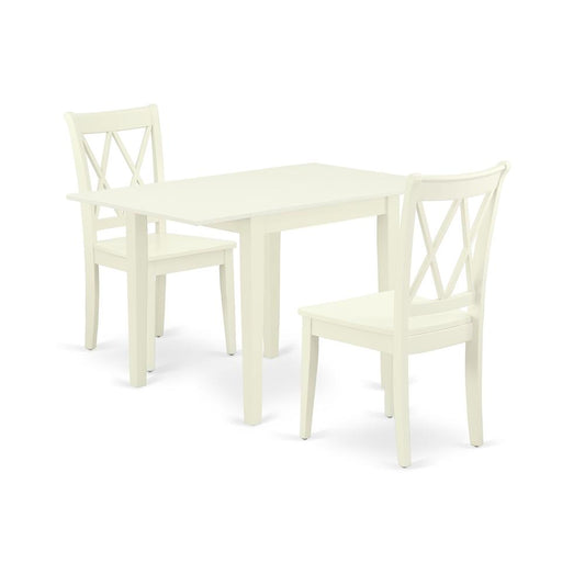 Dining Room Set Linen White, NDCL3-LWH-W